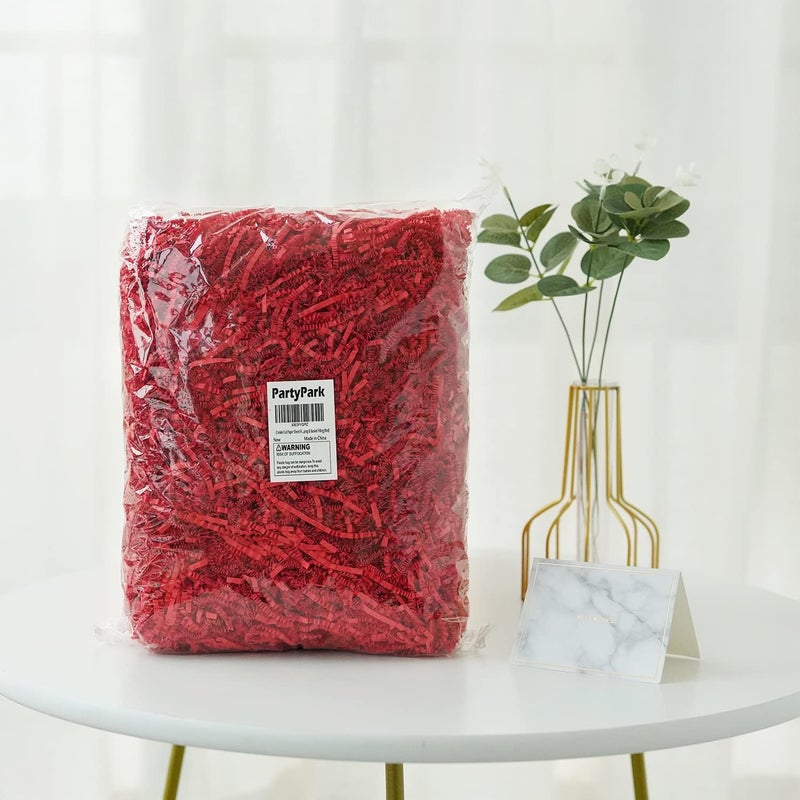 Bobobag - 1LB Crinkle Cut Paper Shred Filler Recyclable Gift Wrap Confetti Raffia Grass Shred Paper for Easter Baskets Filler Creative Eggs Decor (Red) - Image 5